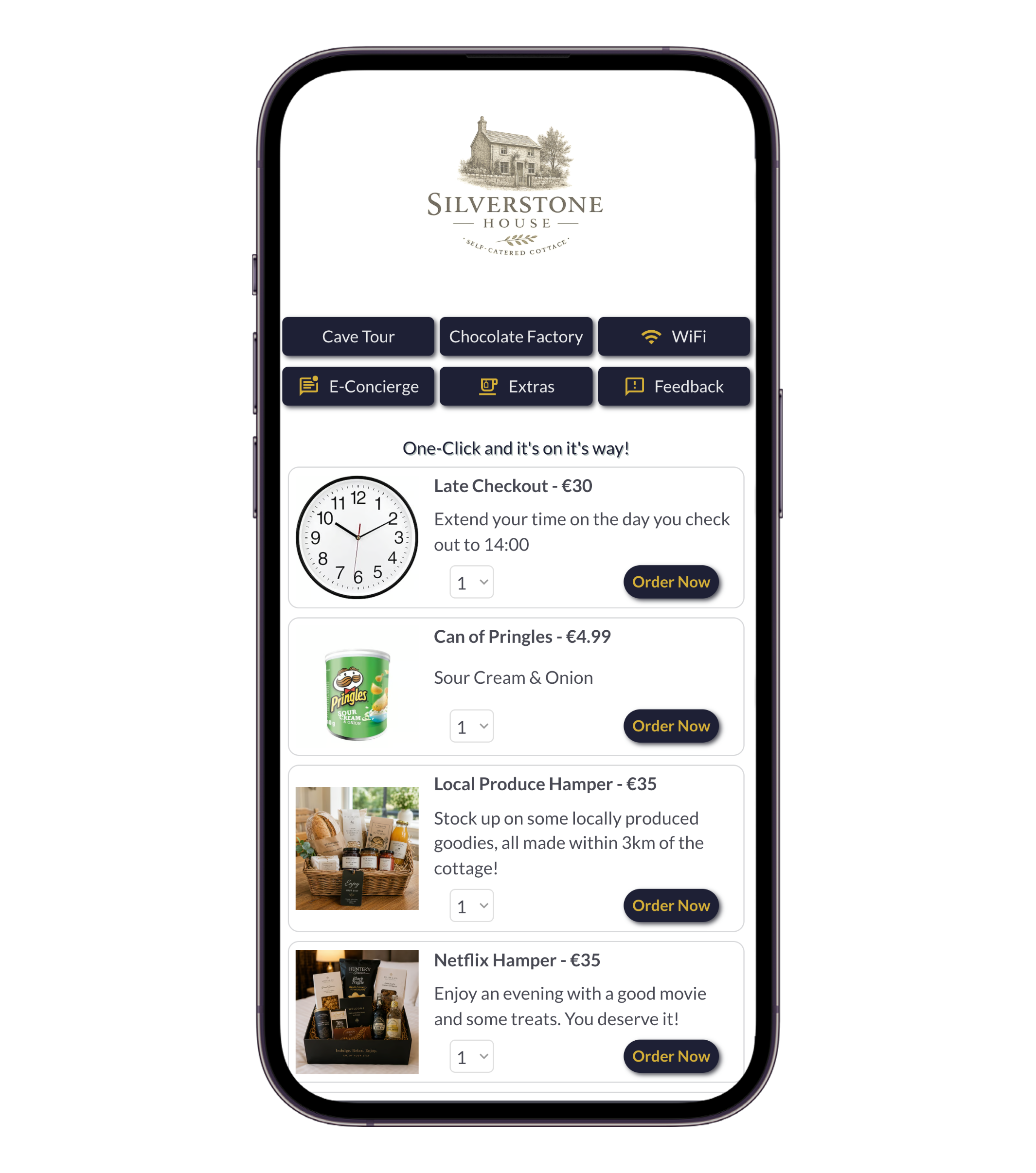 Upselling extras through the ILYAN guest portal - SilverStone House
